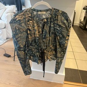 Ulla Johnson top with cinched waist with ribbon tie - worn once